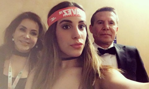 Julio Cesar Chavez su esposa y su hija Nicole