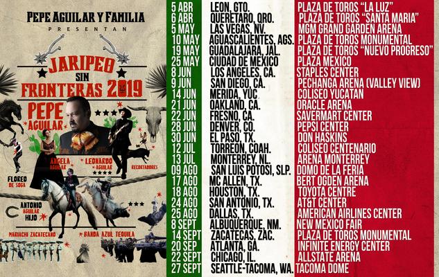 ¿Dónde y cuándo ver a Pepe Aguilar y su Familia en Concierto? Jaripeo Sin Fronteras 2019,