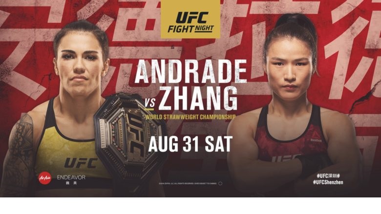 Andrade vs Zhang-UFC Fight Night: Hora y LIVESTREAM