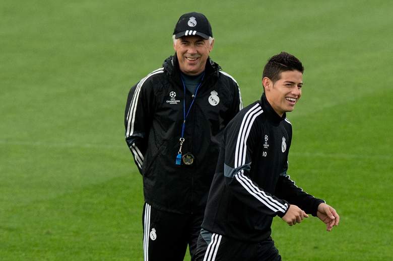 James Rodríguez y Ancelotti - Real Madrid 2014