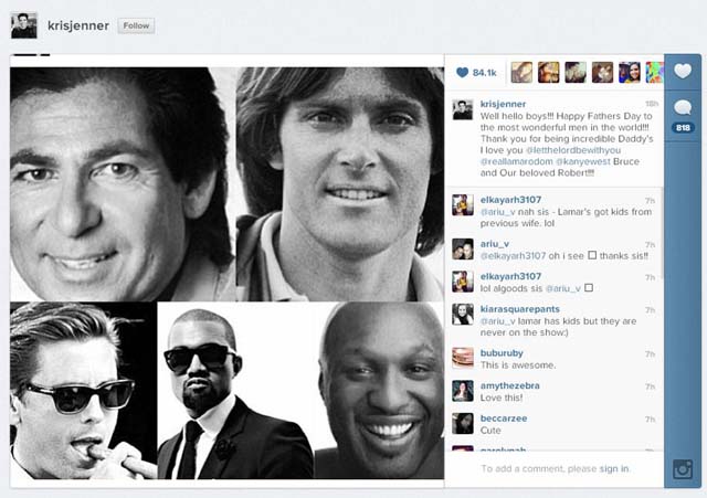 Kris Jenner, Kanye West, Bruce Jenner, Robert Kardashian, Lamar Odom, Scott Disick