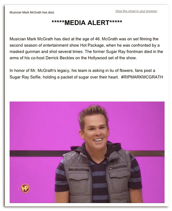 Mark McGrath Not Dead Press Release