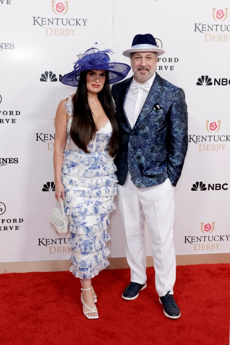 Izabel Araujo and Joey Fatone attend Kentucky Derby 2025