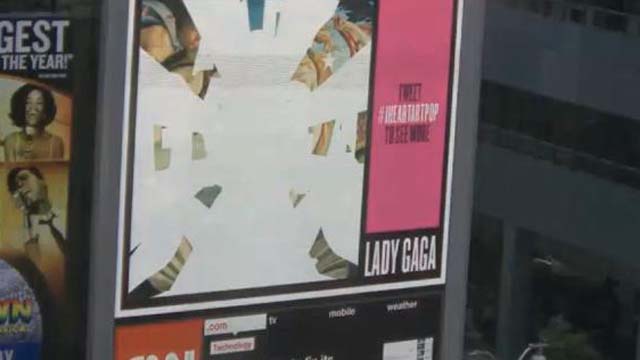 Lady Gaga Art Pop Cover Reveal Times Square, Lady Gaga Art Pop Livestream Video, I Heart Art Pop