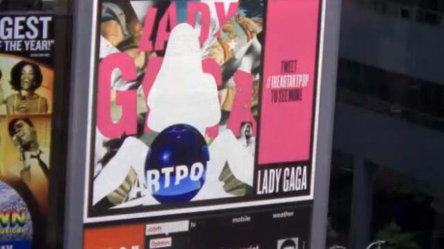 Lady Gaga Art Pop Cover Reveal Times Square, Lady Gaga Art Pop Livestream Video, I Heart Art Pop
