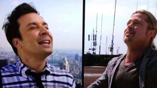 Brad Pitt, Jimmy Fallon, Late Night, Brad Pitt Yodel, Jimmy Fallon Yodel