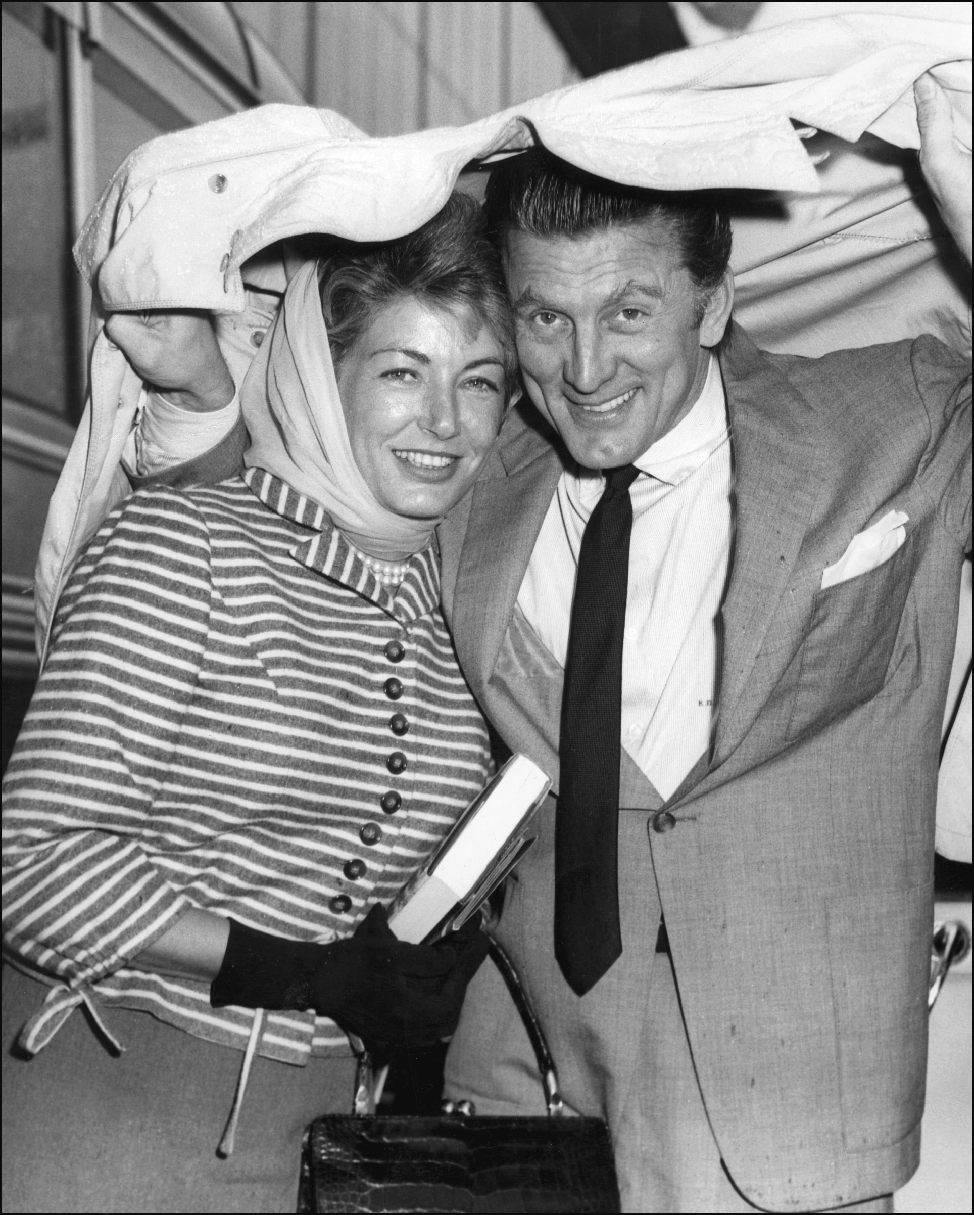 Kirk Douglas Young With Wife Anne