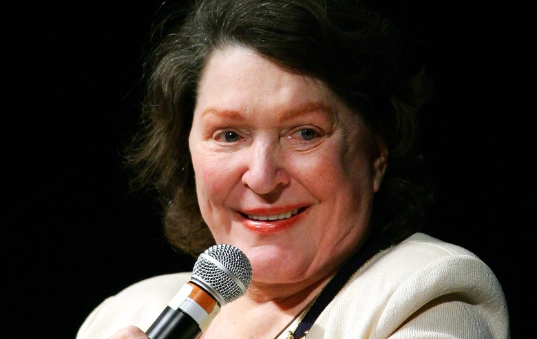 Majel Barrett-Roddenberry, widow of Star Trek creator Gene Roddenberry, speaks at the fifth annual official Star Trek convention at the Las Vegas Hilton August 20, 2006